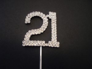 Diamante Number 21 Cake Topper