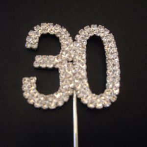 Diamante Number 30 Cake Topper