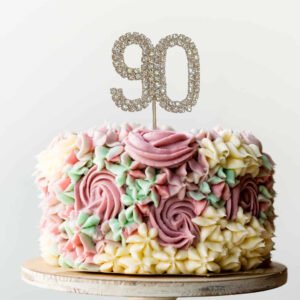 Diamante 90th Cake Topper