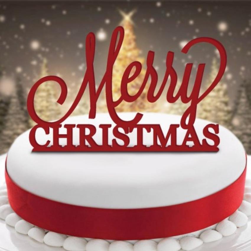 Red Acrylic Christmas Cake Topper – Bake It Easy