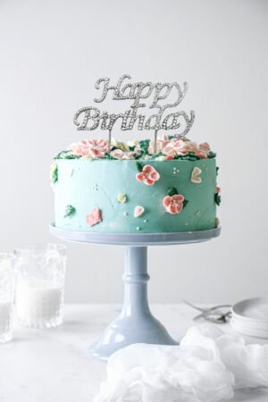 Diamante Happy Birthday Cake Topper