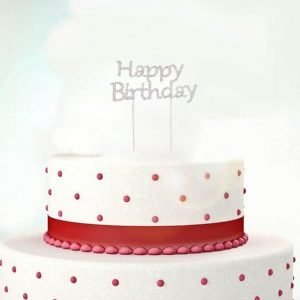 Happy Birthday Diamante Cake Topper