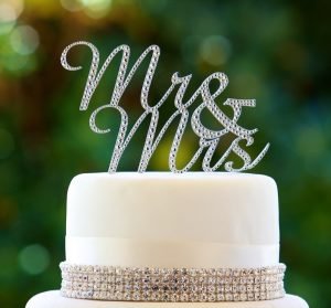 Mr & Mrs Diamante Cake Topper