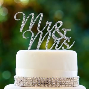 Mr & Mrs Diamante Cake Topper