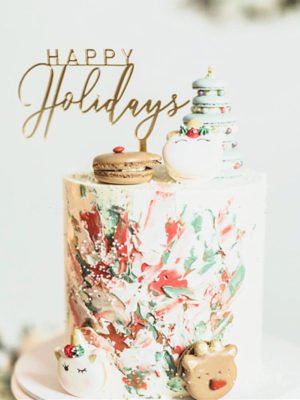 Happy Holidays Cake Topper