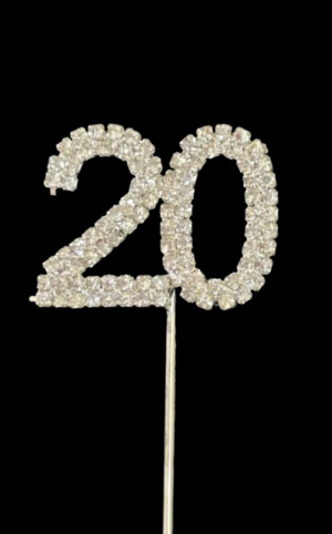 Diamante 20 Cake Topper